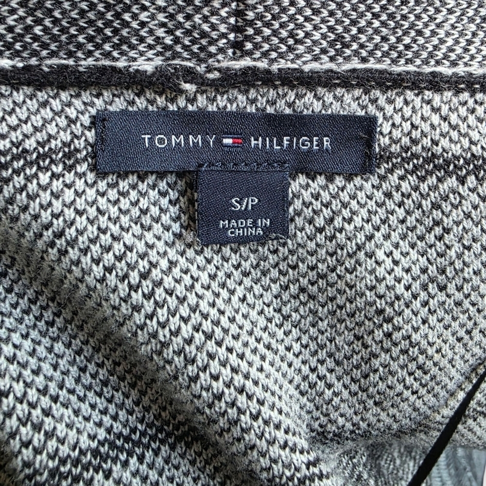 Tommy Hilfiger Geo Print Long Open Cardigan, Black & White, Size Small - Picture 8 of 9
